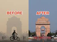 Before-and-after photos show the dramatic effect lockdowns had on pollution around the world in 2020