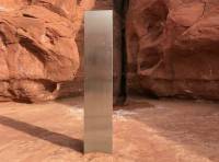 A metal monolith discovered in Utah&#039;s red rock country on Nov. 18, 2020.